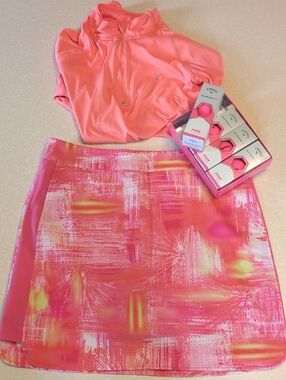EP Pro Neon Coral & Orange Mini Skort